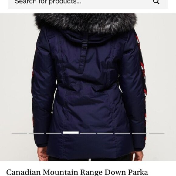 WORN ONCE -SUPERDRY- Canadian Mountain Range Down Parka Jacket - Size 12 Woman - Picture 3 of 15